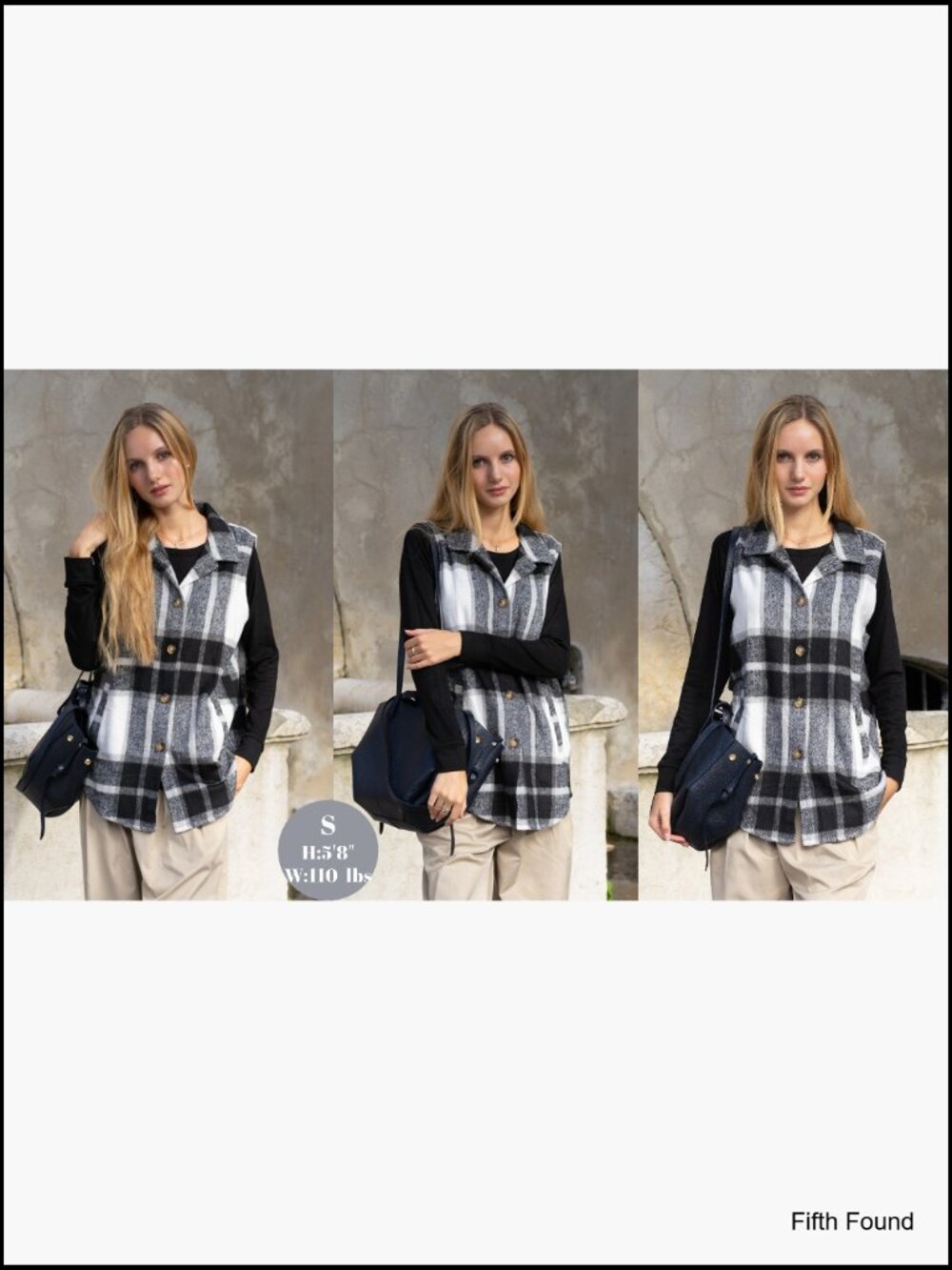 Sleeveless Flannel Plaid Vest with Pockets Button Down Jacket Casual Fall Layer - Picture 6 of 7